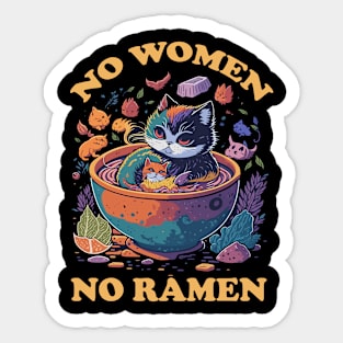 Cat Ramen - No Women No Ramen Sticker